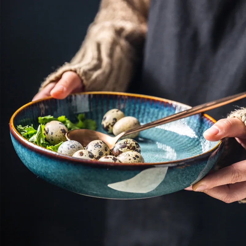 Ensemble d'Assiettes Nordique en Céramique Émaillée - AzureArt