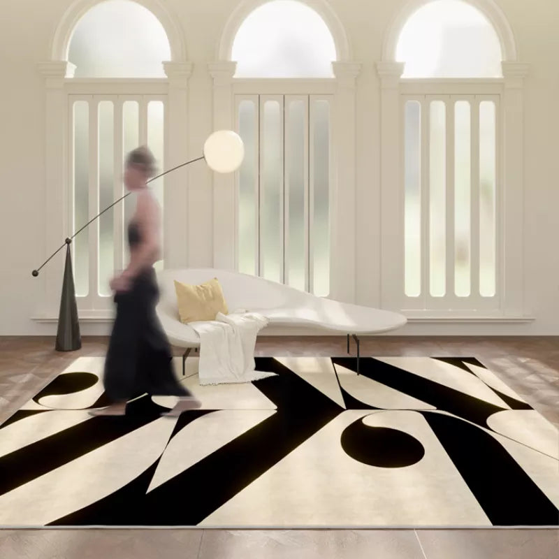 Tapis de salon moderne imitation velours, luxe et au design minimaliste - Lisboa