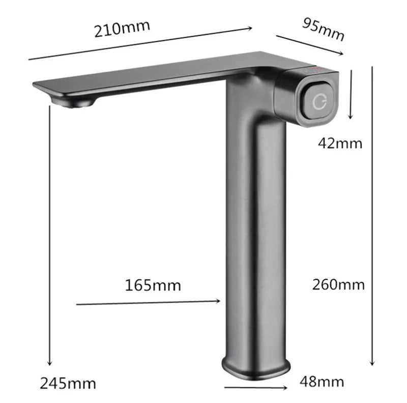 Robinet mitigeur lavabo Laiton Chrome/Gris/Noir