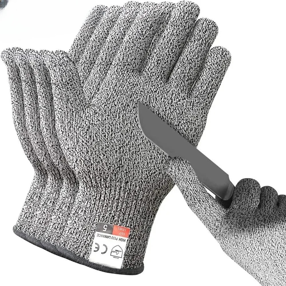 Gants anti-coupures de grade 5 HPPE pour cuisine, jardinage et travail du verre