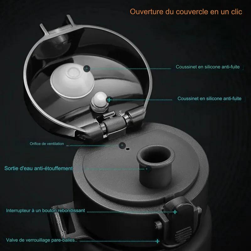 Bouteille d'eau sport haute qualité - Portable et pratique pour vos activités