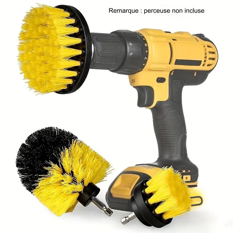 Kit 3 Brosses Rotatives - Nettoyage Puissant & Polyvalent