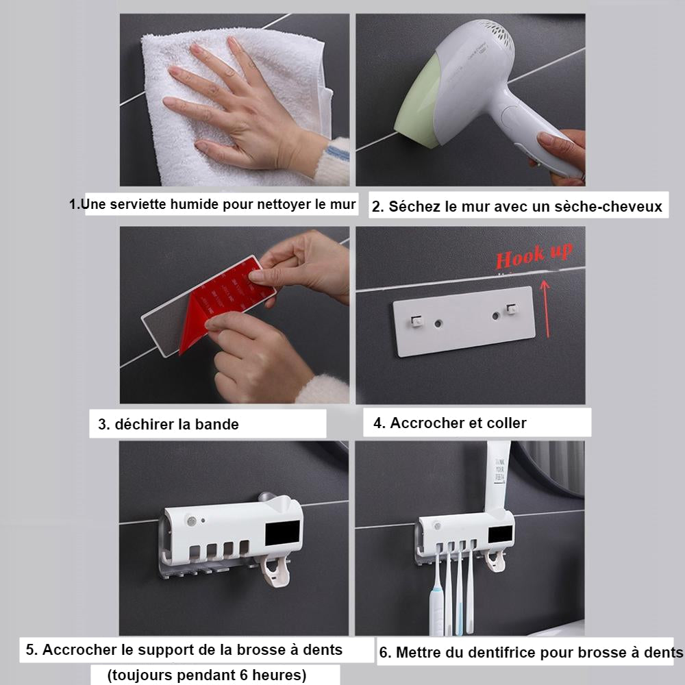 Distributeur de dentifrice solaire avec désinfectant UV