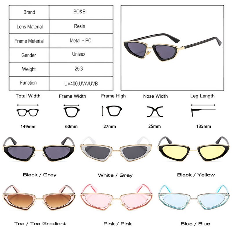 Lunettes de Soleil Unisexe Cat Eye UV400 - BOUJEE