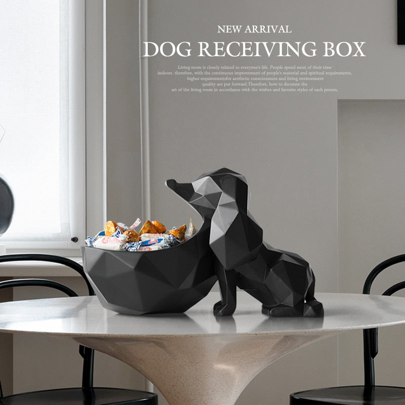 Décoration maison salon table Boîte de rangement résine figurine chien