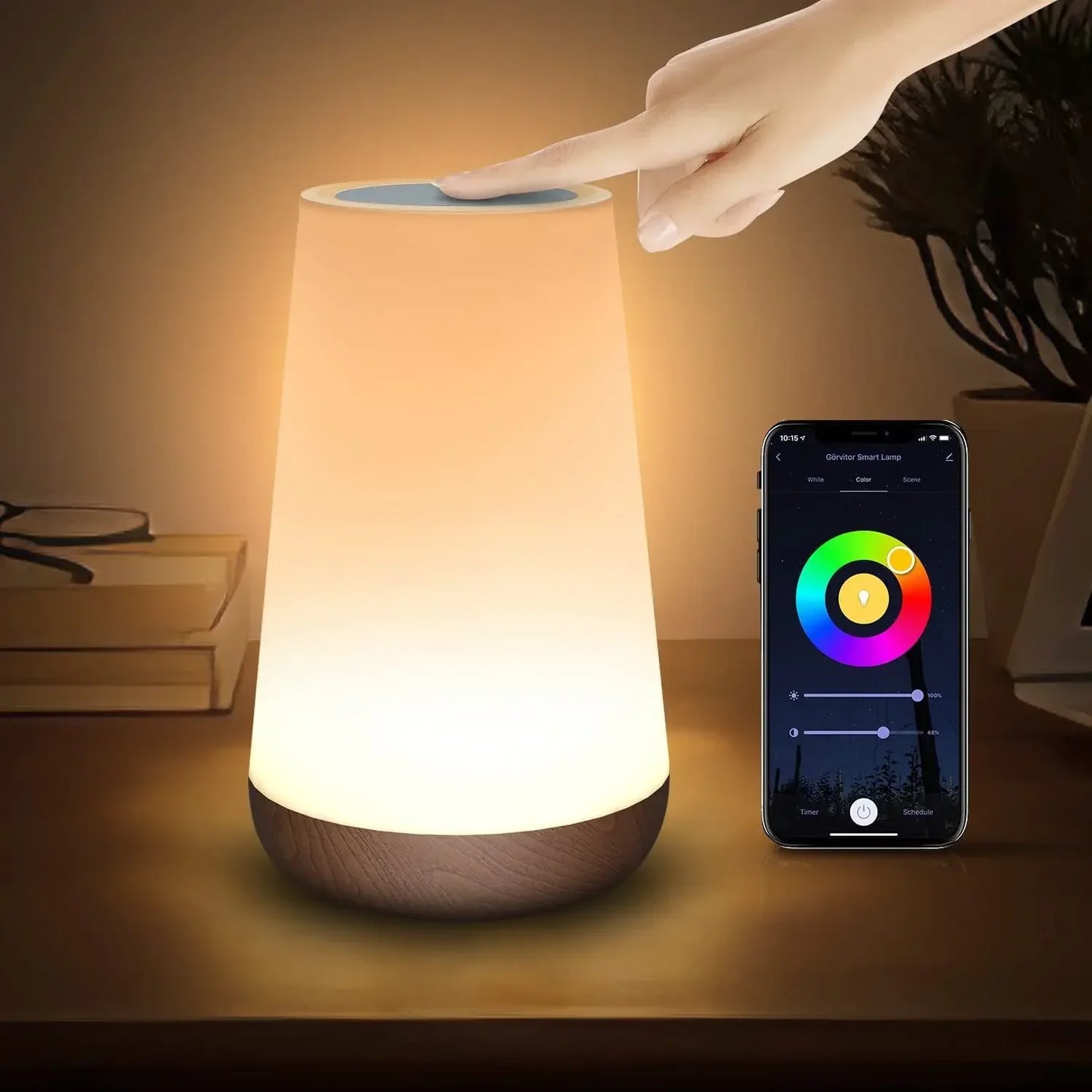 Lampe de chevet Xiaomi multicolore rechargeable par USB avec télécommande et variateur tactile - idéale pour une chambre d'enfant