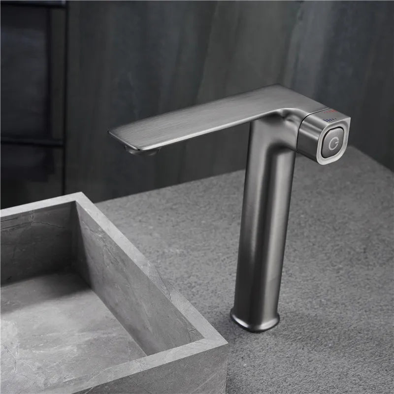 Robinet mitigeur lavabo Laiton Chrome/Gris/Noir