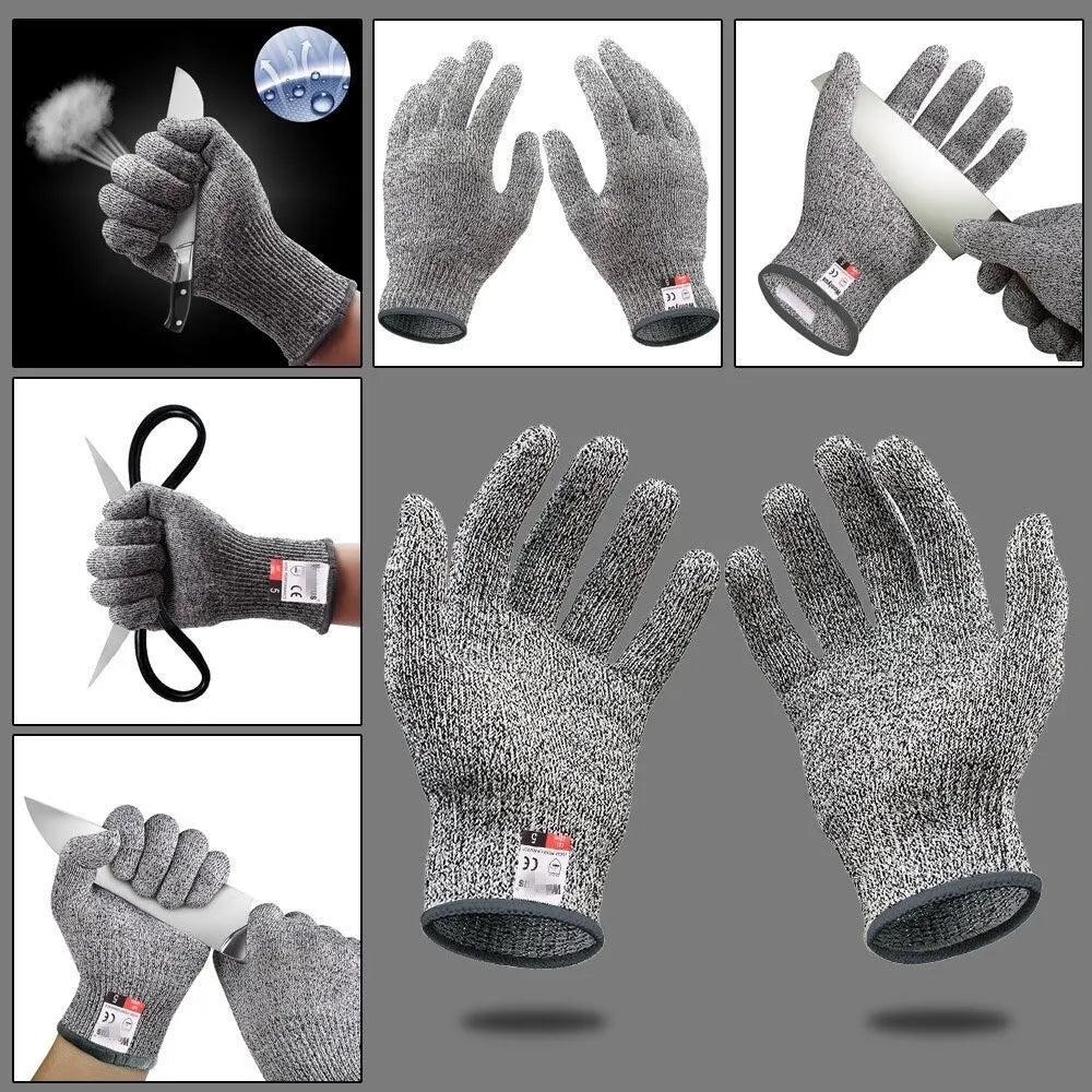 Gants anti-coupures de grade 5 HPPE pour cuisine, jardinage et travail du verre