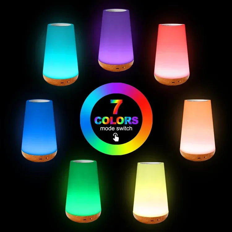 Lampe de chevet Xiaomi multicolore rechargeable par USB avec télécommande et variateur tactile - idéale pour une chambre d'enfant