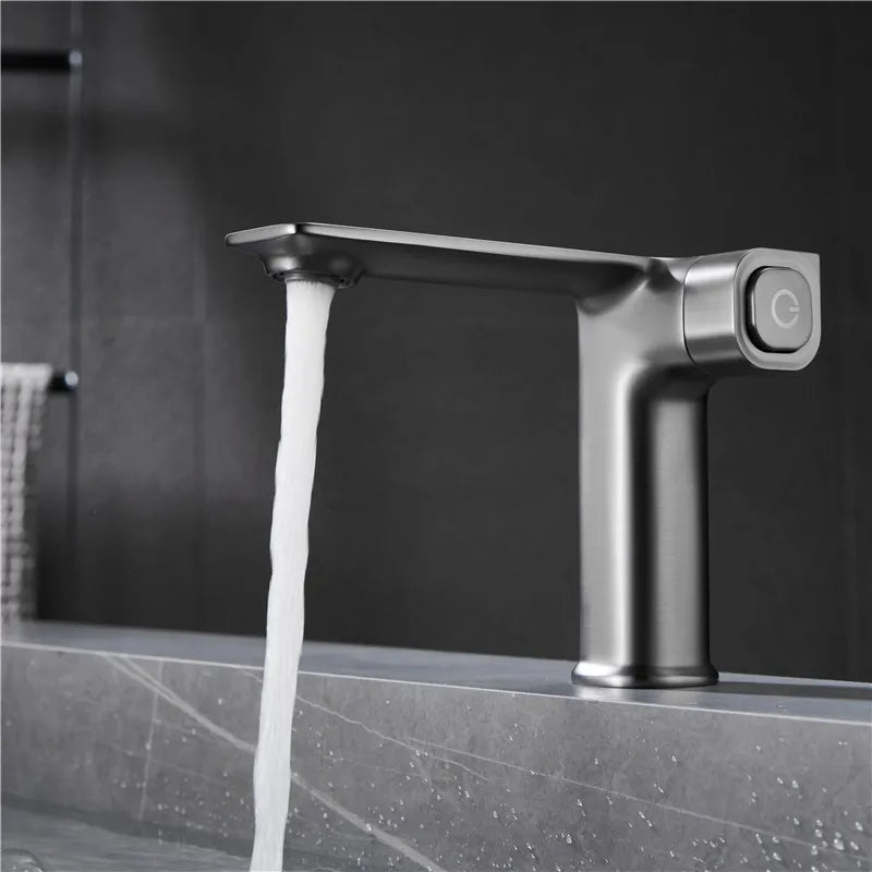 Robinet mitigeur lavabo Laiton Chrome/Gris/Noir