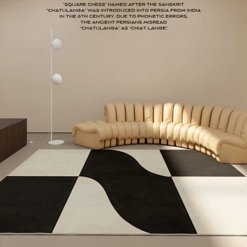 Tapis de salon moderne imitation velours, luxe et au design minimaliste - Lisboa