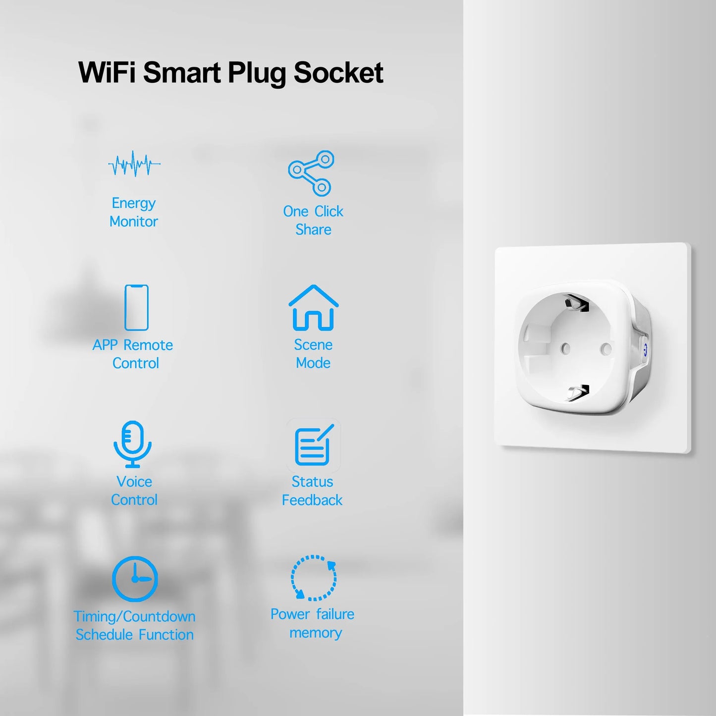 Prise intelligente WiFi 16A/20A - Contrôle vocal, programmation, surveillance de la consommation