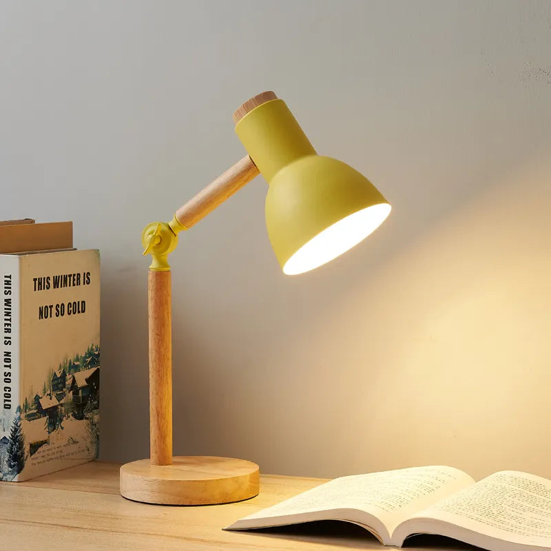 Lampe de Bureau Nordique Bois Créatif LED - Lumédo