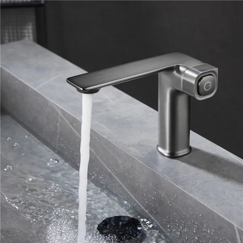 Robinet mitigeur lavabo Laiton Chrome/Gris/Noir