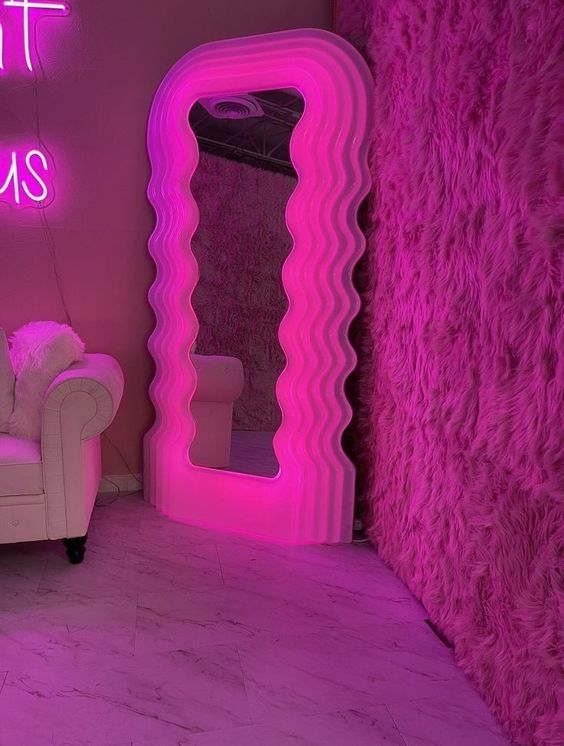 Miroir vague lumineux 183 cm, miroir multicouleur avec télécommande