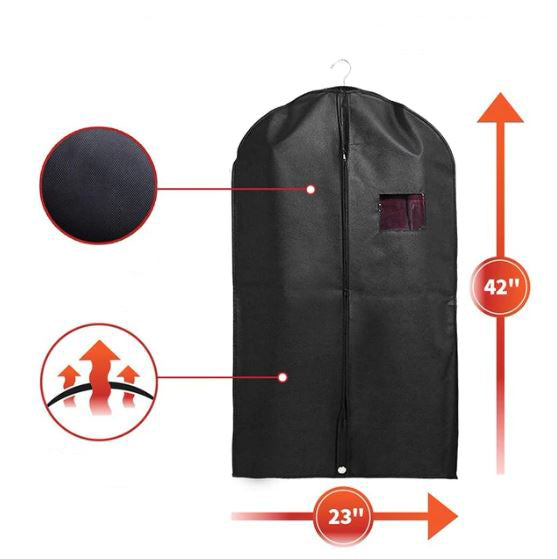 Housse à Vêtements Noir Anti-Poussière Lot de 5pcs