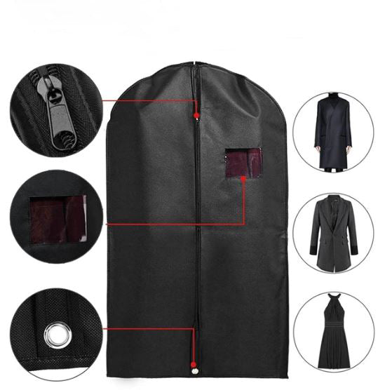 Housse à Vêtements Noir Anti-Poussière Lot de 5pcs