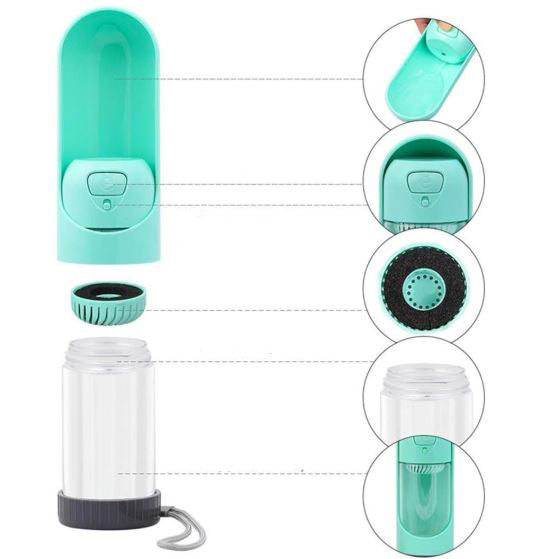 Bouteille d’Eau Portative pour Chien, Chat avec Filtre