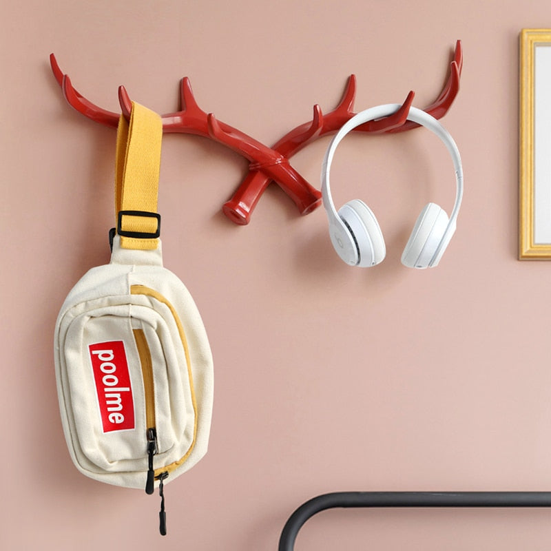 Porte-manteau, porte-clés, porte chapeau décoratif en forme de Corne de cerf