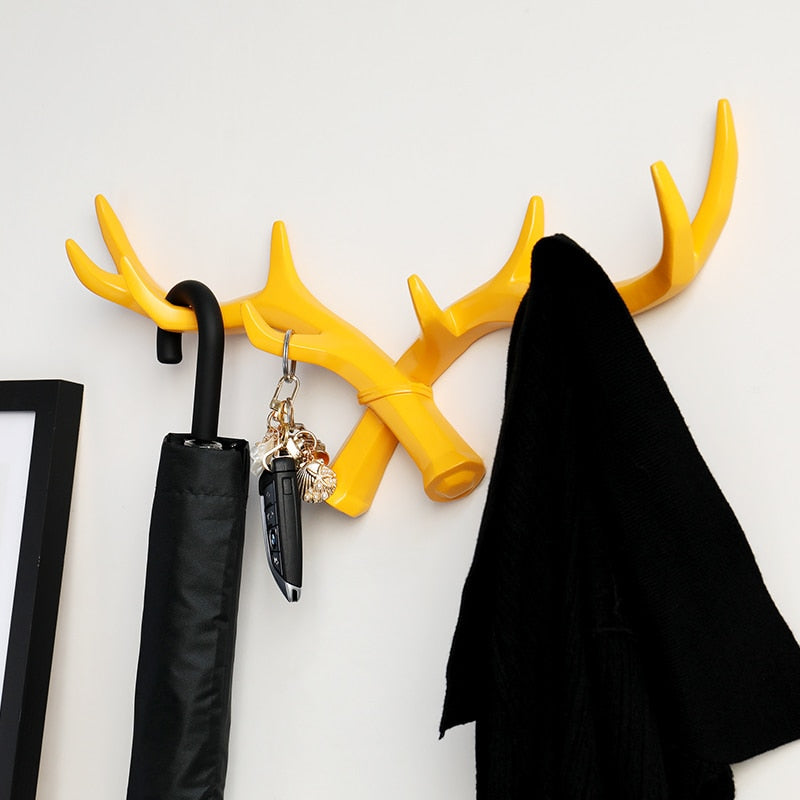 Porte-manteau, porte-clés, porte chapeau décoratif en forme de Corne de cerf