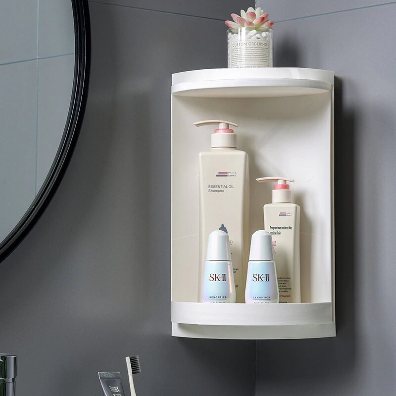 Etagère Murale de Rangement Multifonctionnelle pivotant sur 360 degrés pour Salle de bains